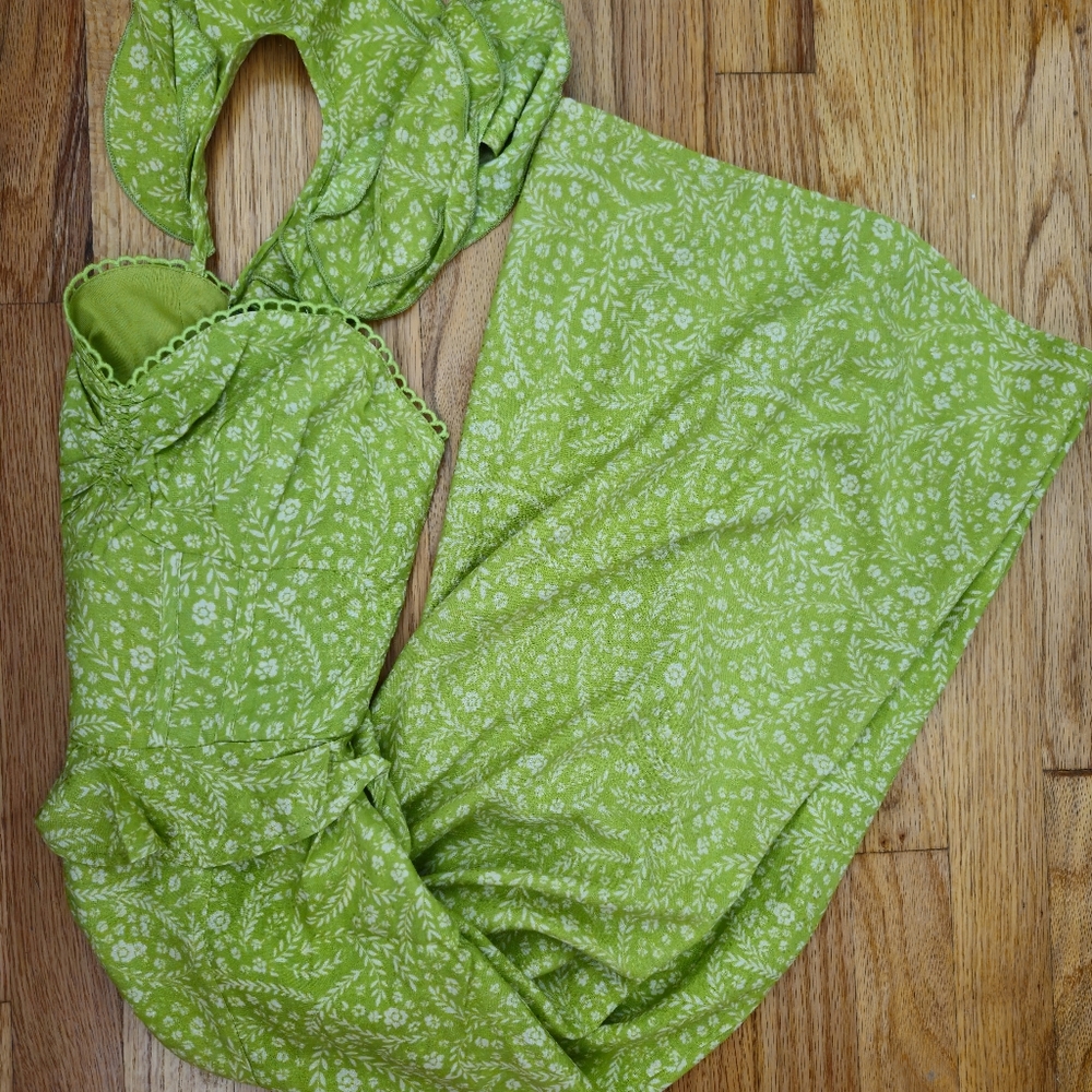 Band of the Free NWT Lime Floral Maxi Women's Dress Size XS - Picture 9 of 9